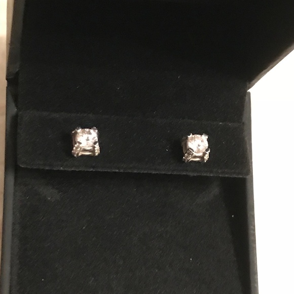 Natural Diamond 1 Carat Total Weight Studs - 14K White Gold - Picture 14 of 15